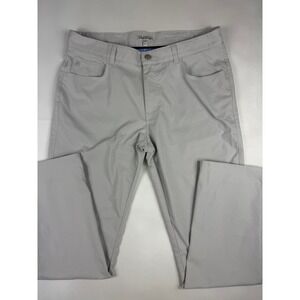 Peter Millar 5 Pocket Pants 36/32 Grey Performance Twill Straight Leg Trousers